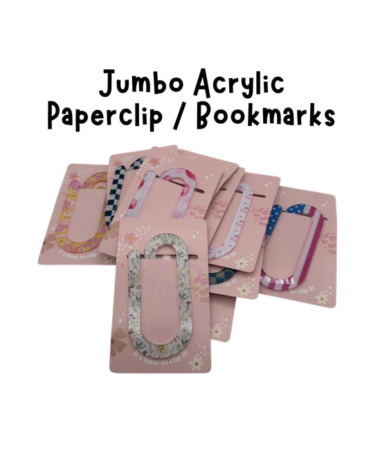Jumbo Acrylic Paperclips | Bookmark & Paper Organizer