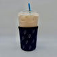 Black Lightning Bolts Coffee Sleeve Coozie - Sweat Proof & Cute