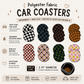 Car Coaster 2pc 1 Pack Set - Foam Polyester -Handmade with Sublimation - Many Designs -1 pack