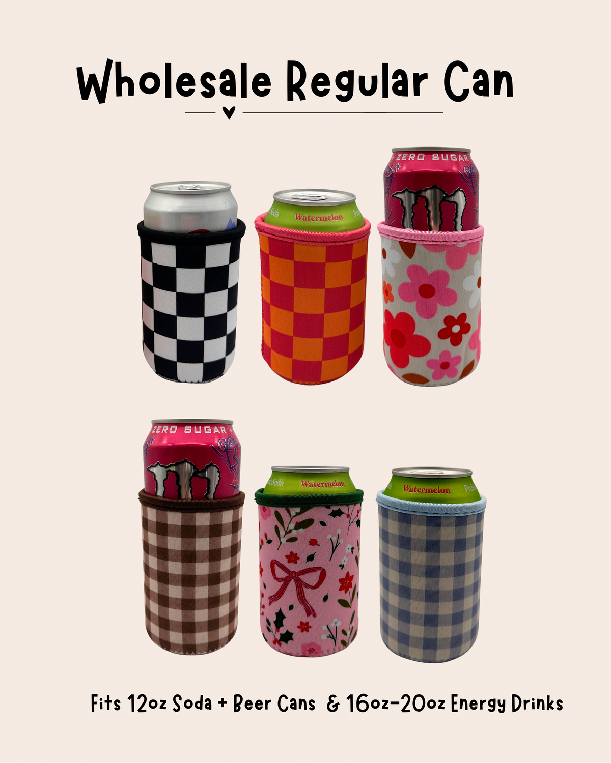 Wholesale 12oz Slim/Soda Can Sleeves I 5pc Pack | Reusable Drink Cooler