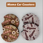 Car Coaster 2pc 1 Pack Set - Foam Polyester -Handmade with Sublimation - Many Designs -1 pack