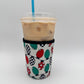 Christmas Light Bulbs Checkered Coffee Sleeve Coozies - Sweat Proof & Cute