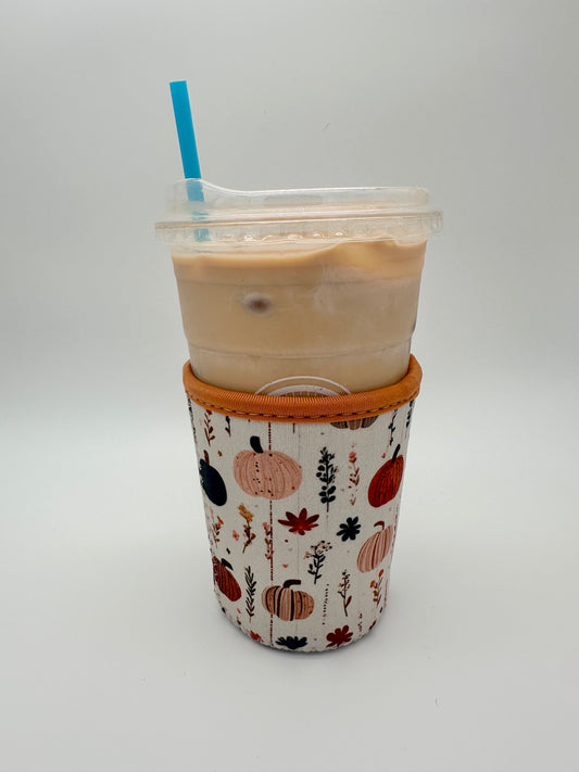 Fall Pumpkins Coffee Sleeve Coozies - Sweat Proof & Cute