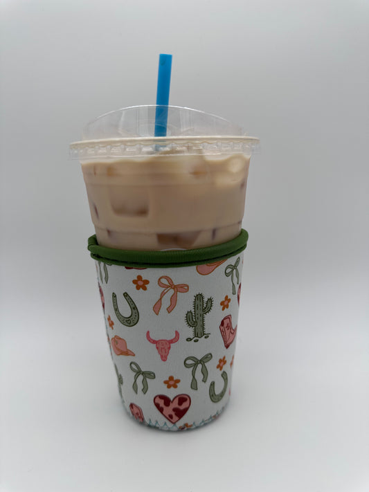 Western Coffee Sleeve Coozie - Sweat Proof & Cute
