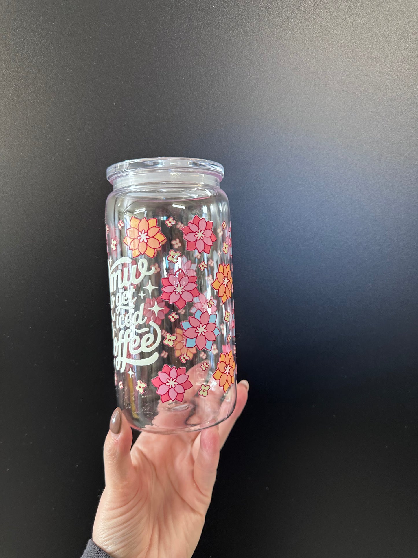 On My Way to Get Iced Coffee - Plastic Cup w/ Straw UV VINYL