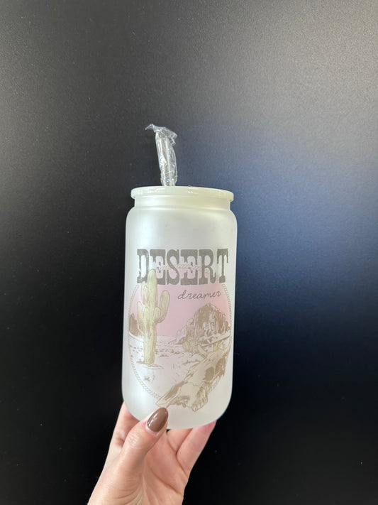 Desert Dreamer - Flaw -16oz with lid + straw! Sublimation