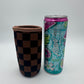 12oz Slim Can Sleeves Sweat Proof Checkered   - Fits Energy Drink, Beer + More