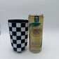 12oz Slim Can Sleeves Sweat Proof Checkered   - Fits Energy Drink, Beer + More