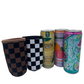12oz Slim Can Sleeves Sweat Proof Checkered   - Fits Energy Drink, Beer + More