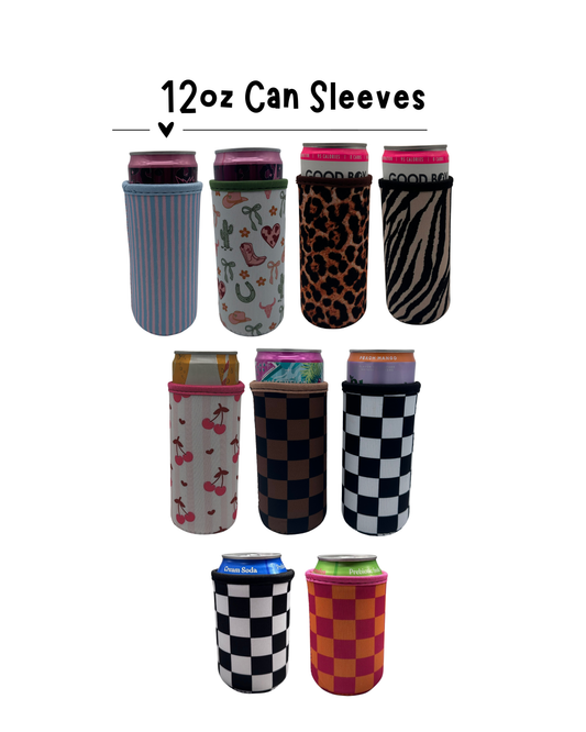 12oz Can Sleeve | 1pc| Fits Slim + Regular Soda Cans | Cute Reusable Drink Cooler