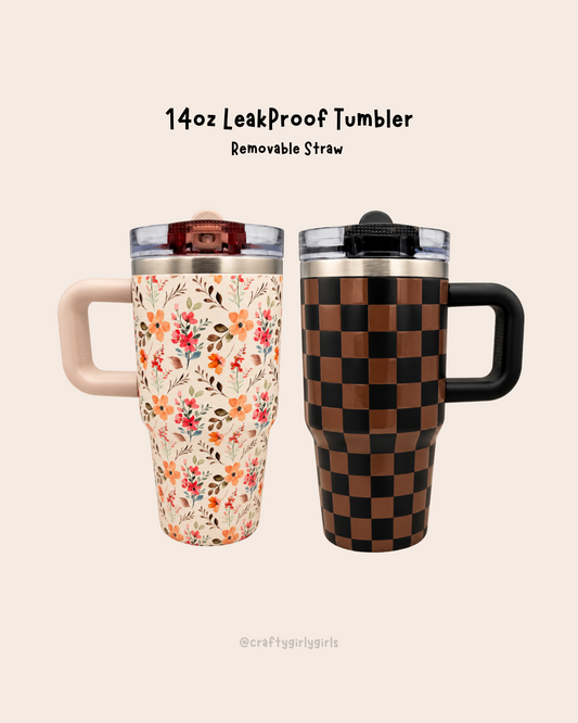 14oz Leak Proof Tumblers Removable Straw