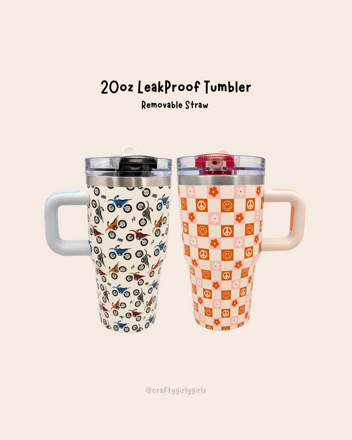 20oz Leakproof Tumbler w/ Removable Straw